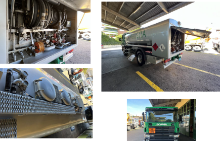 truck with water tank for firefighters